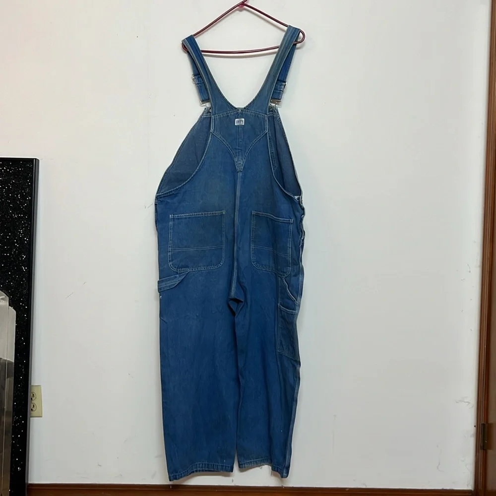 🌞 Liberty vintage blue distressed carpenter overalls utility pick apair men 49”w